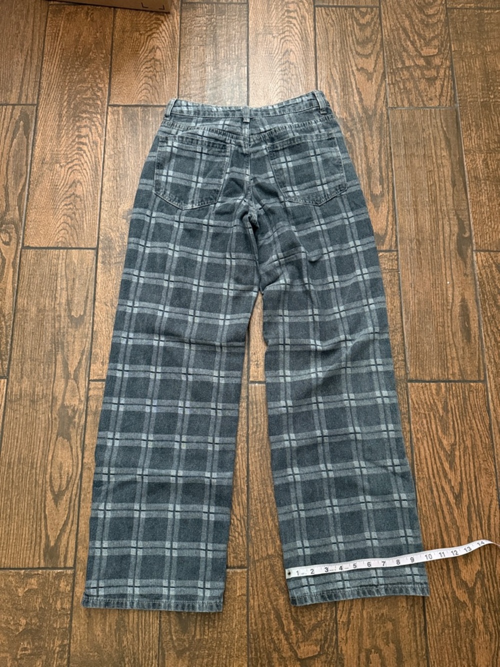 Forever 21 Plaid Mid-Rise Baggy Wide Leg Denim Jeans - Size 25 - Picture 12 of 16